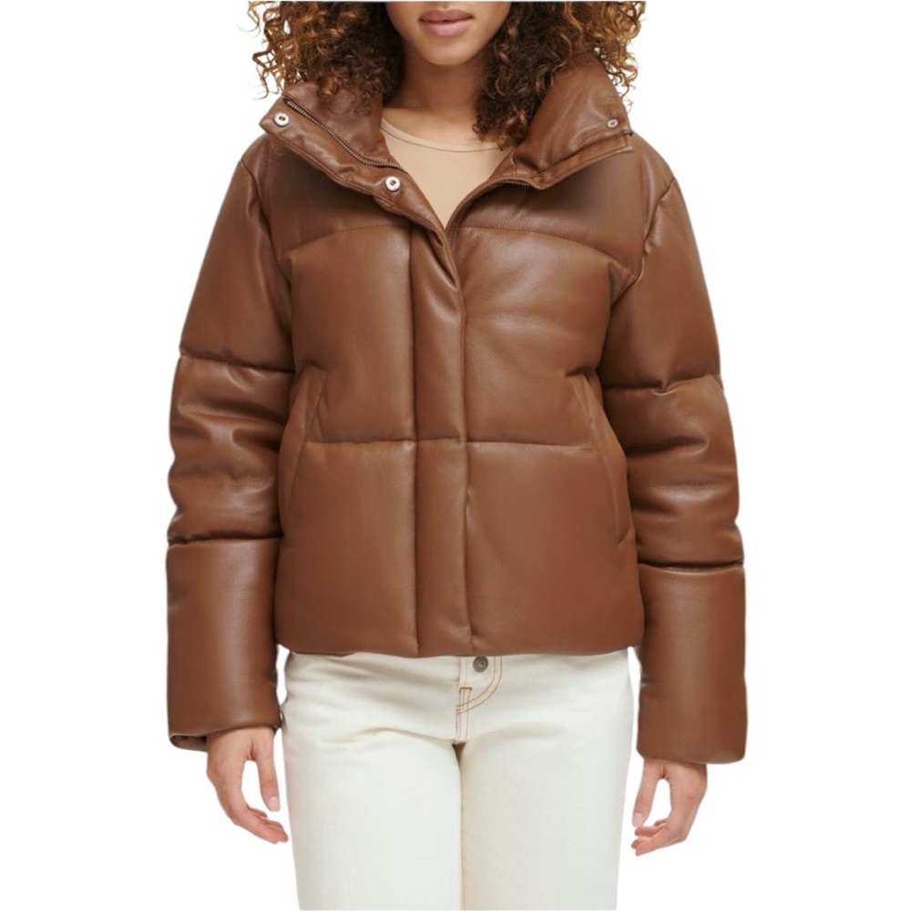 LEVI’S Water Resistant Faux Leather Puffer Jacket
